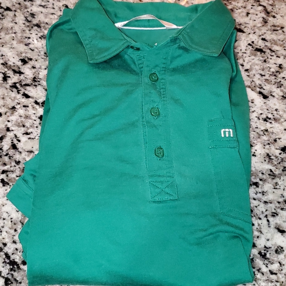 Travis Mathew Men's golf polo green medium